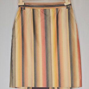 Vintage Hermes Silk Cotton Multicolor Skirt Size 40